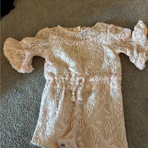 Catherine Malandrino Lace Kids Dress in Light Pink